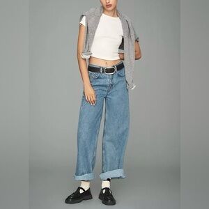 Pilcro Women’s Skater High-Rise Wide Leg Jeans Size 27